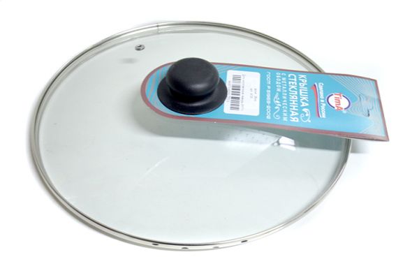 Lid with handle glass with metal rim 28 cm 4728 Lid with handle glass with metal rim 28 cm 4728